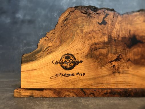 Custom Made Cherry Burl Mantle Clock – Live Edge, Rustic