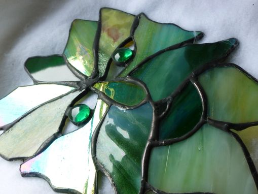 Custom Made Medieval Green Man Stained Glass Light Catcher