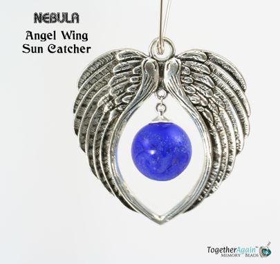 Custom Made Sun Catcher Angel Wing Cremation Glass Memorial. Add Ashes Or Hair From Cat, Dog, People