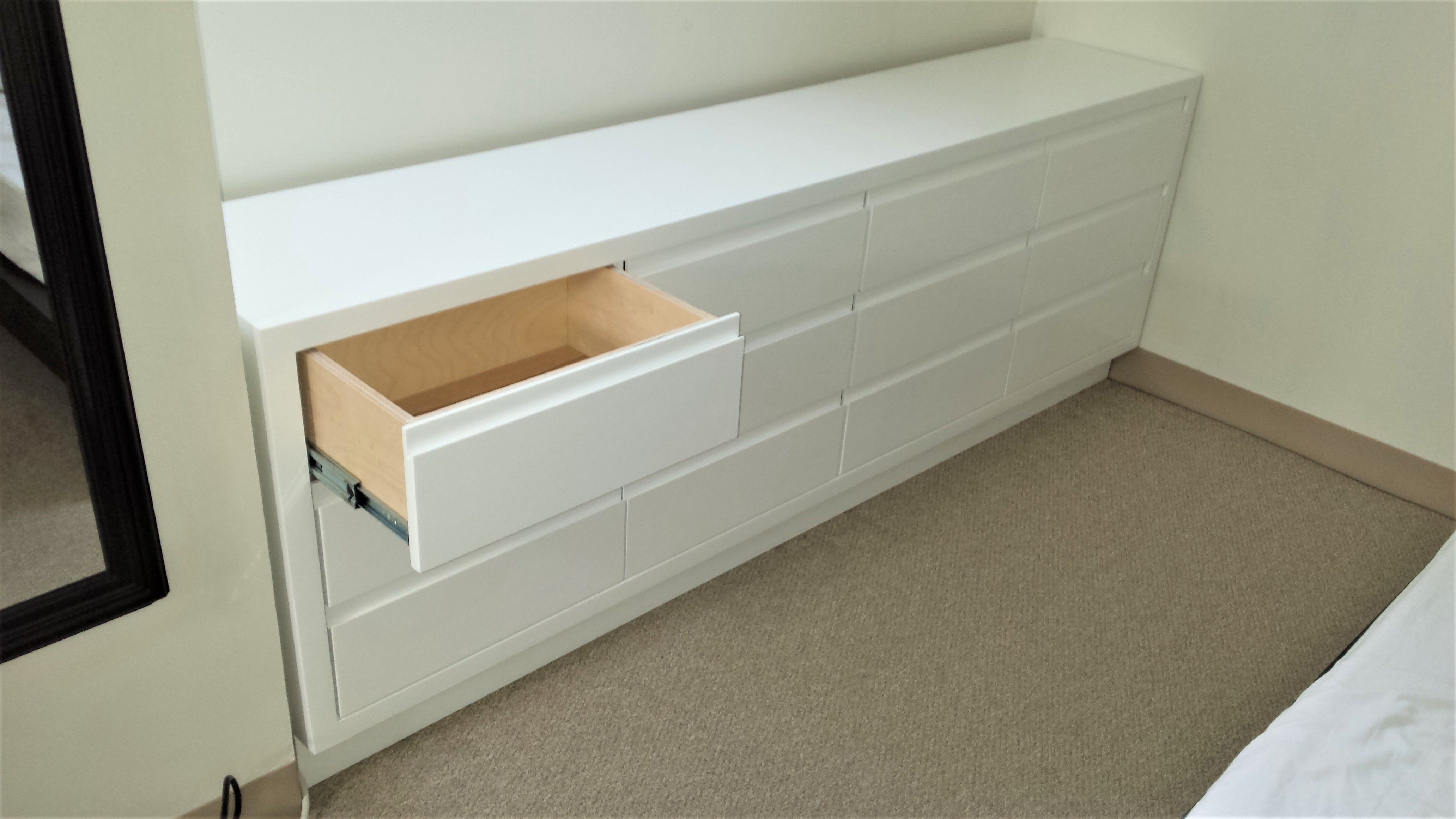 White Lacquer Dresser By Custom, White Laquer Dresser