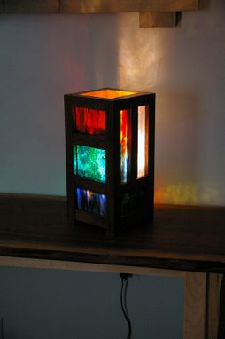 Custom Made Mission/Prairie Style Stained Glass Table/Accent Lamp