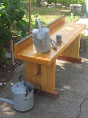 Custom Made Pine And Mahogany Garden Bench
