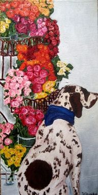 Custom Made Dog In Flower Shop Painting