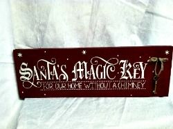 Custom Made Santa's Magic Key Sign For Our Home Without A Chimney Wood Sign