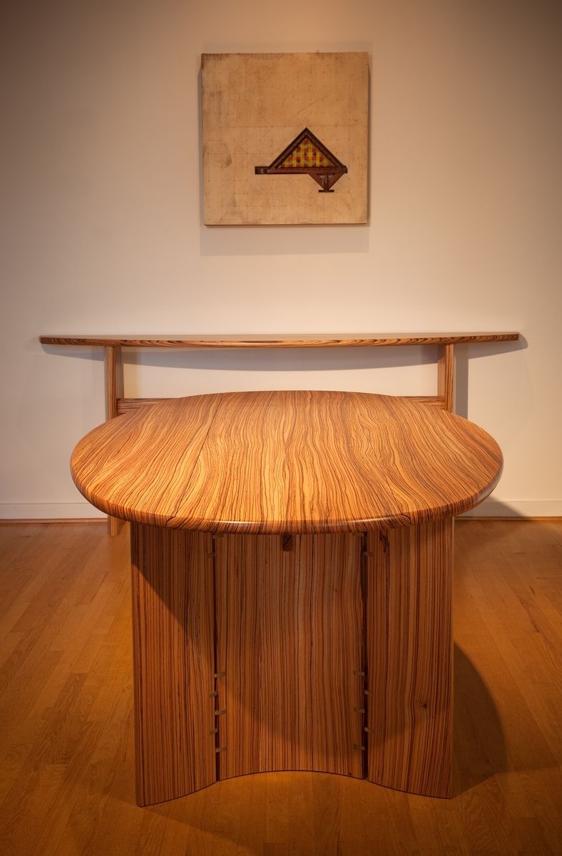 Custom Zebrawood Dining Table W/ Leafs by Eidolon Designs