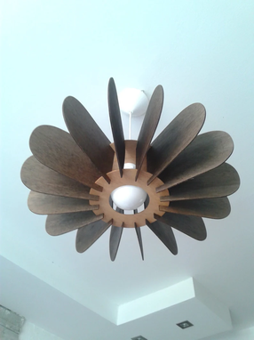 Custom Made Pendant Lamp Made Of 3mm Bent Plywood Stained Brown