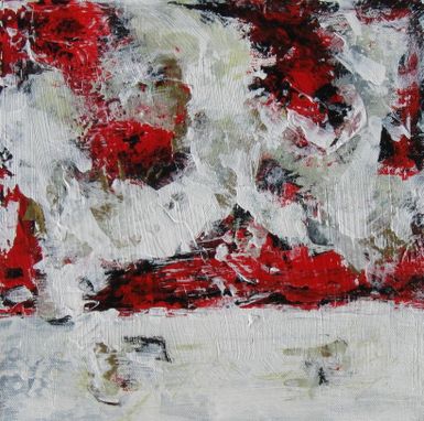Custom Made Red Abstract Original Acrylic Painting On Canvas