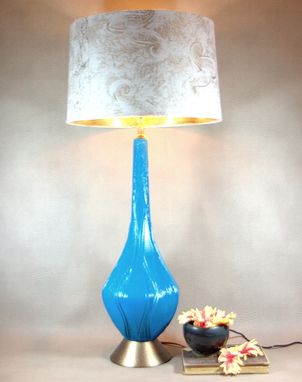 Custom Made Vintage Turquiose Mod Lamp: Retro Genie Bottle- 1970'S- Tall Lamp For Eclectic Decor