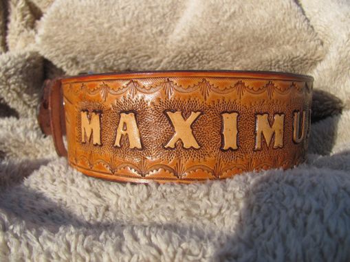 Custom Made Extra Large Dog Collar With Wilderness Scene, Personized