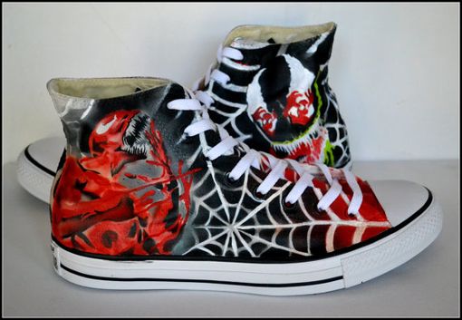 Custom Made Custom Converse, Unisex Converse, Venom,Carnage, Hightops, Painted Shoes, Unisex High Tops