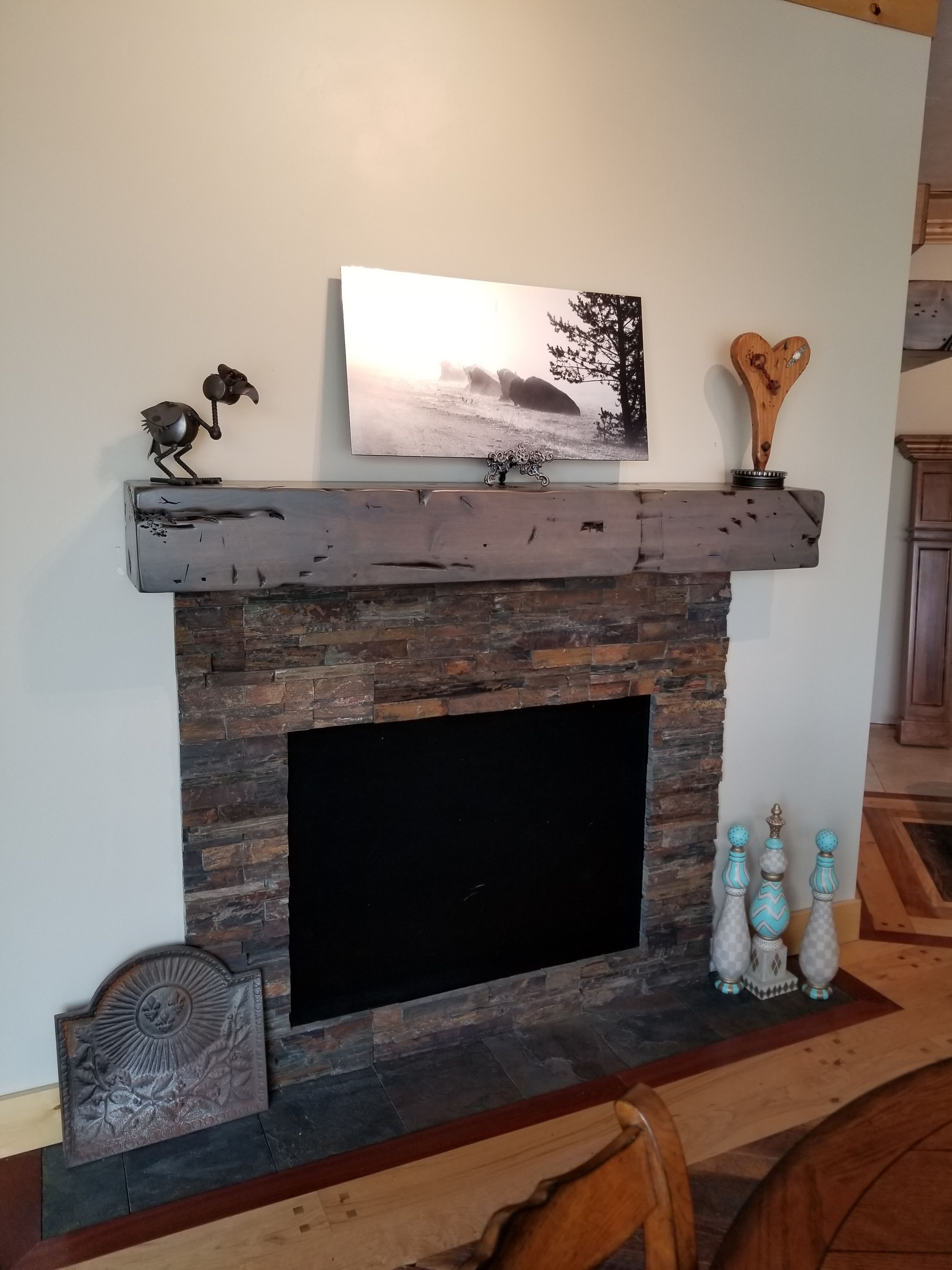 Buy Custom Fireplace Mantel Rustic Distressed Knotty Alder Salvaged