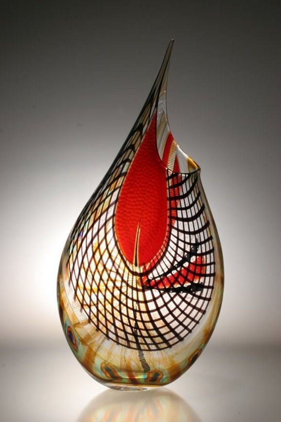 Hand Made Murano Art Glass Vase By Afro Celotto by Joseph Wright ...