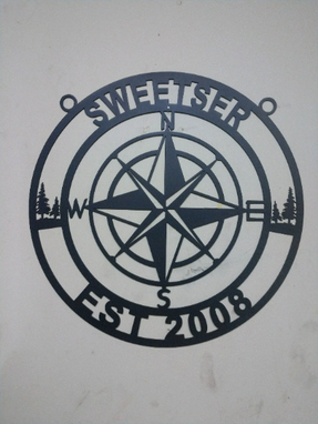 Custom Made Personalized Metal Compass Rose Sign