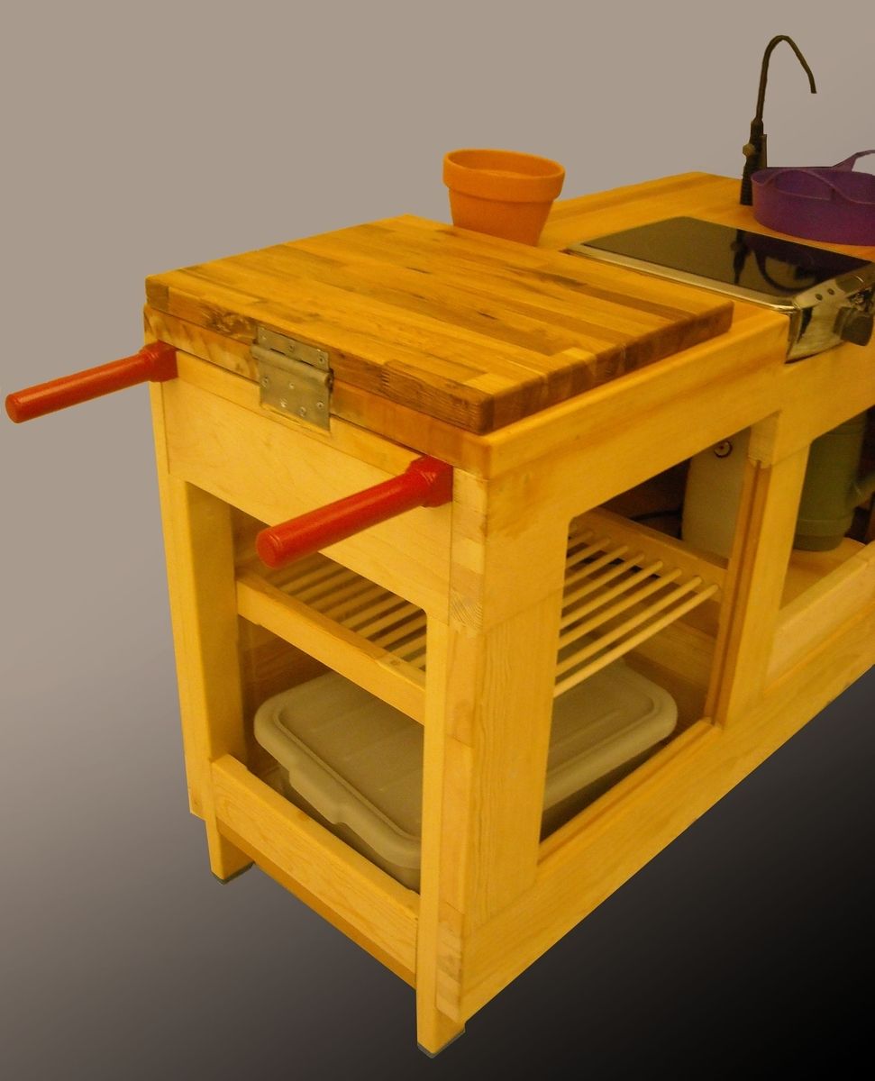 Hand Made Custom Wooden Mobile Kitchen Cart by Dysart Design