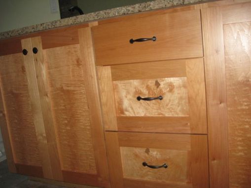 Custom Made Figured Maple  Custom Cabinets.