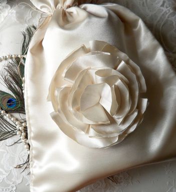 Custom Made Custom Wedding Money Bag With Flower Adornment