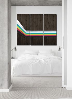 Custom Made 3-Panel Mod Spectra  - Wood Wall Art, Metal Wall Art, Panel Art, Modern Wall Art, Wall Decor