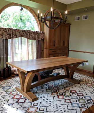 Custom Made White Oak Trestel Table