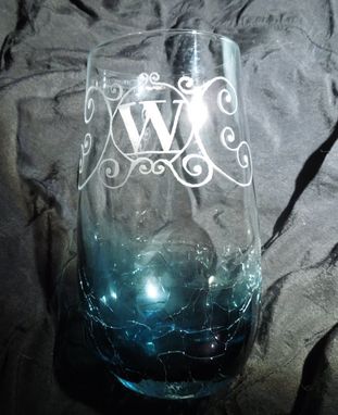 Custom Made Glass Etching Monogram Hand Made Personalized Gift