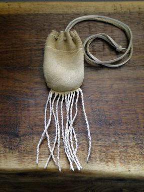 Custom Made Braintan Leather Medicine Bag With Fringe
