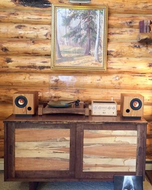 Custom Made Rustic Walnut Record Cabinet