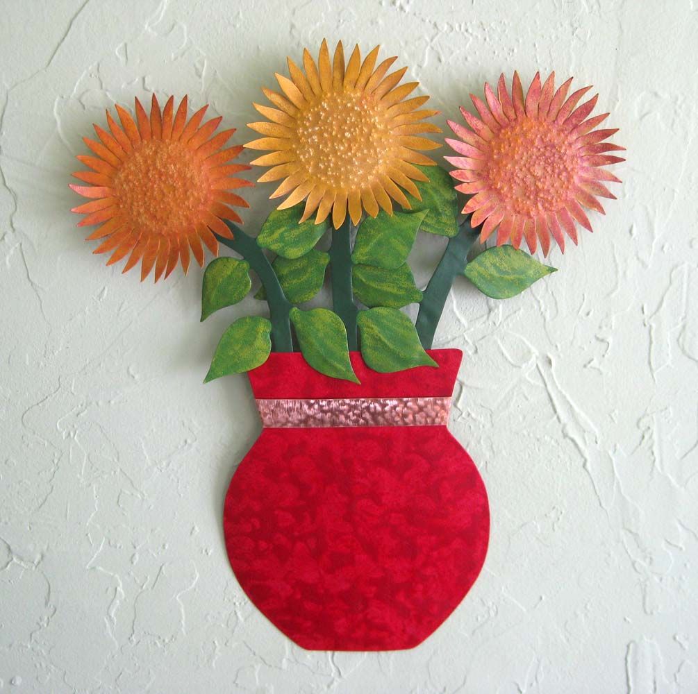 Wooden Decorative Cutting Board Hand Painted Sunflower Wall