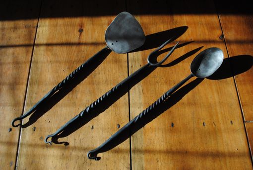 Custom Made Forged Iron Barbeque Set