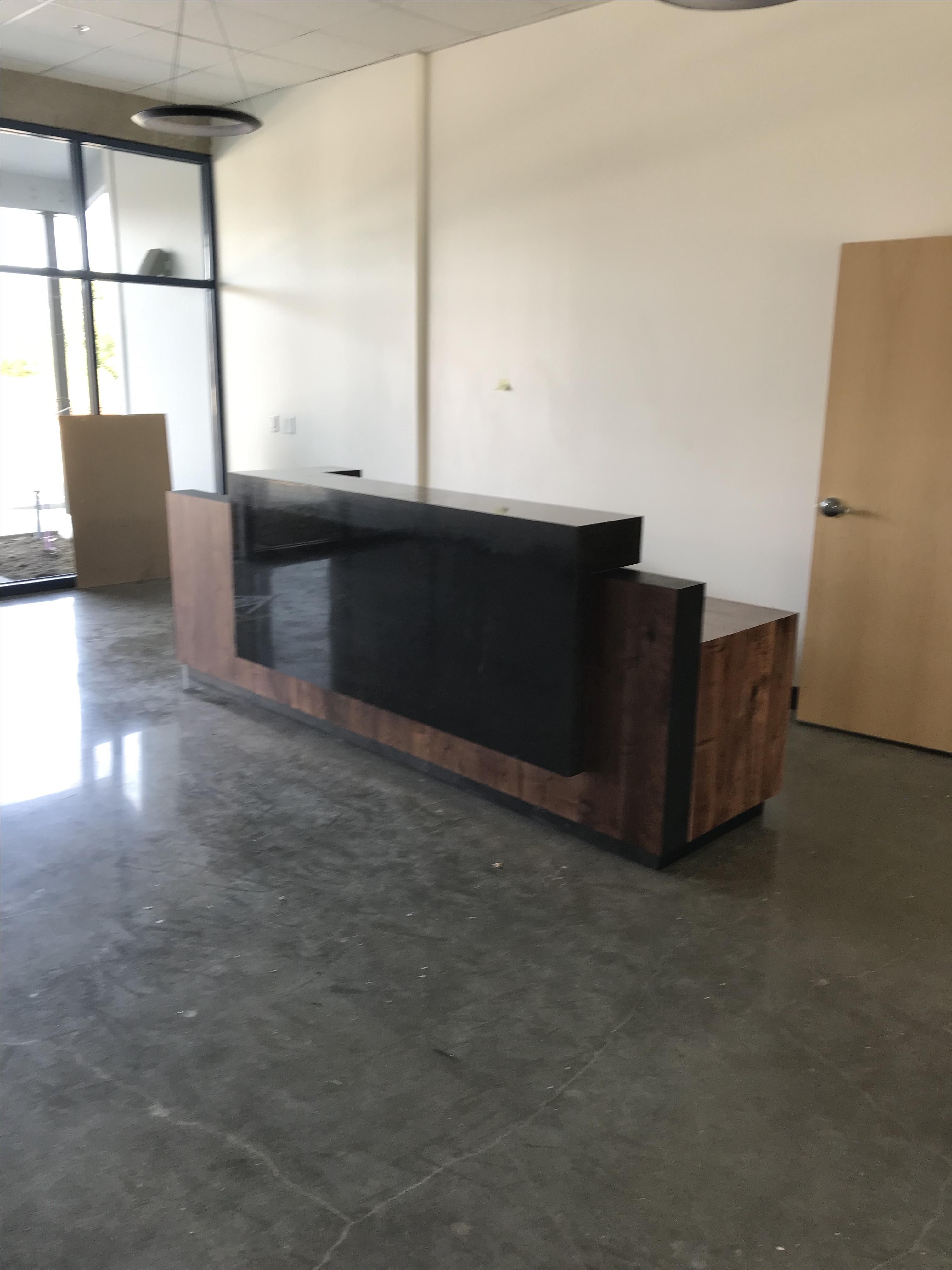 Buy Hand Crafted Walnut Steel And Granite Reception Desk, made to order