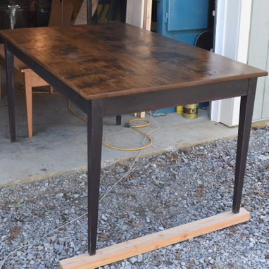 Custom Made Hand Planed Maple Barn Board Table With Farm Table Base
