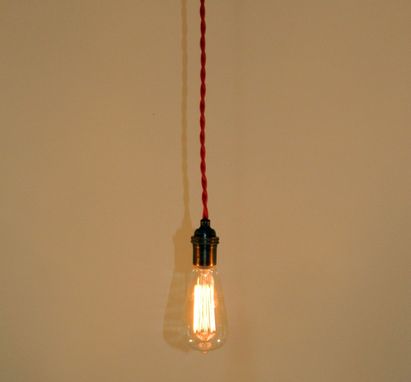 Custom Made Minimalist Antique/Industrial Style Edison Pendant - Keyless