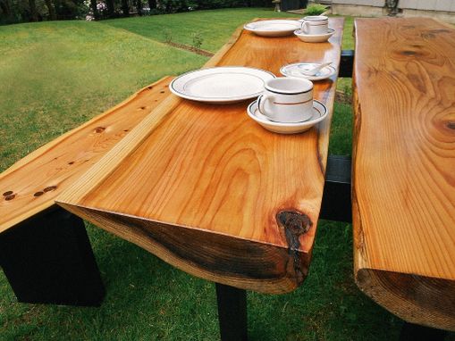 Custom Made Two Cedar Slab Table