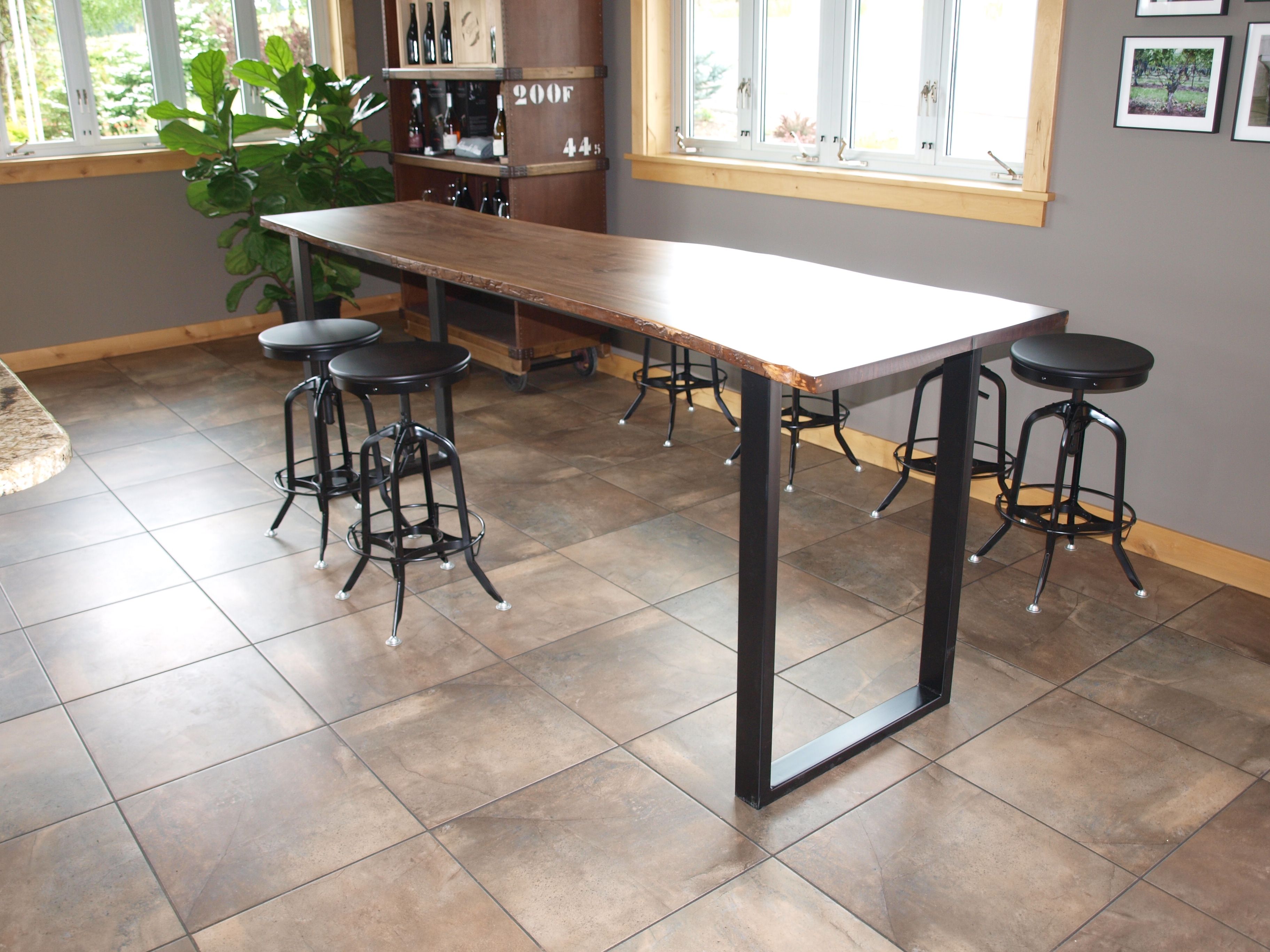 Hand Crafted Live Edge Walnut Bar Height Table by WITNESS TREE STUDIOS