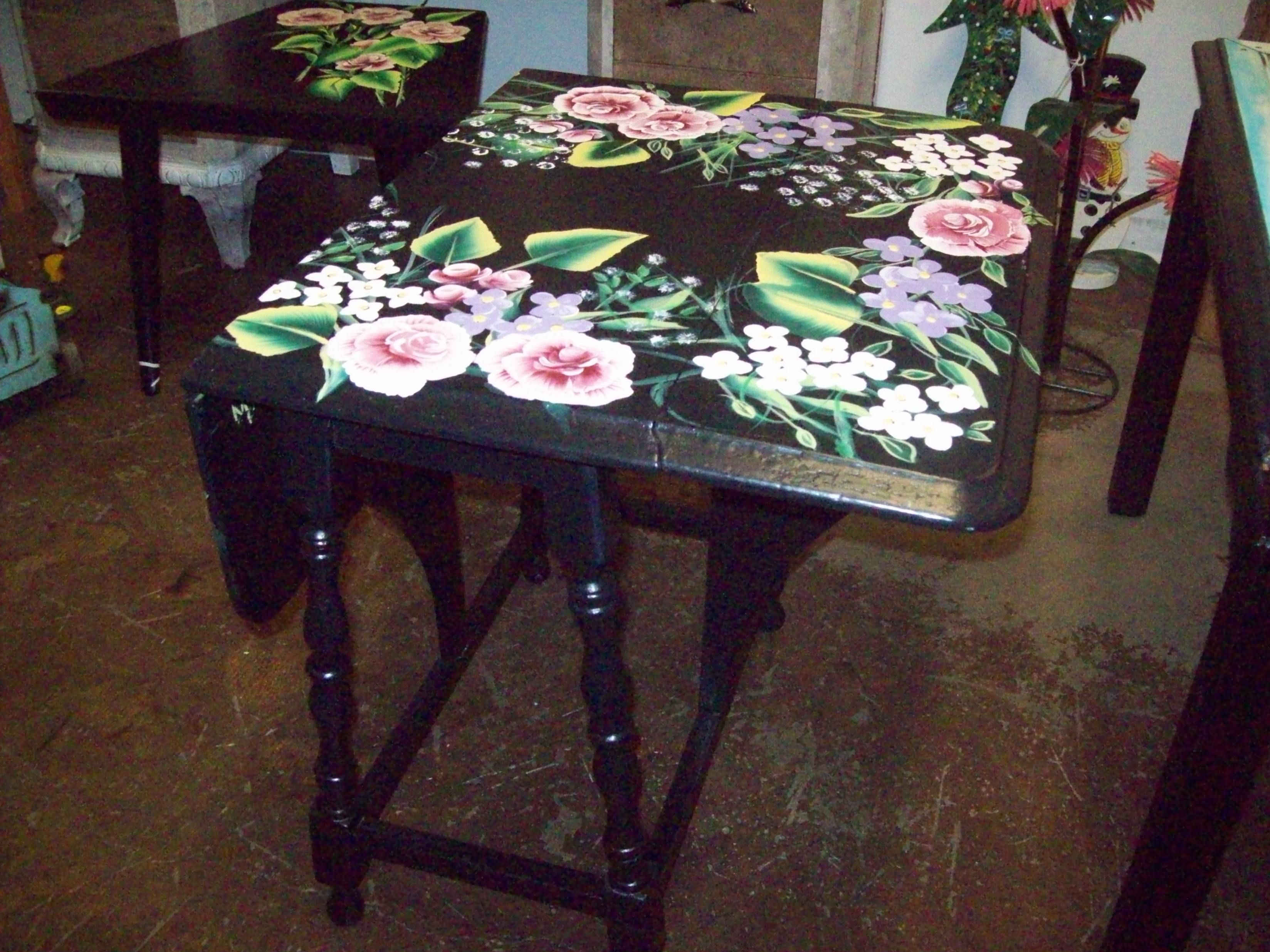 Custom Made Painted DropLeaf Table by I Paint Cool Stuff