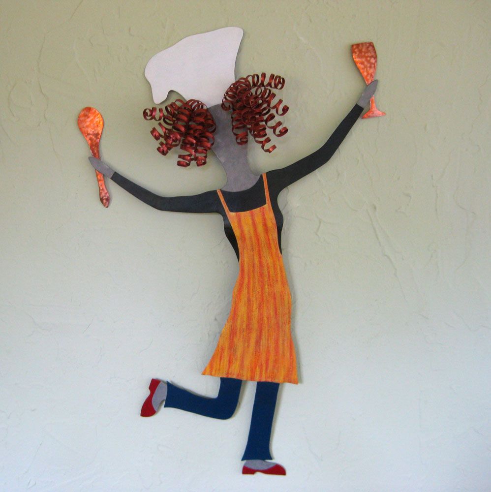 Metal Kitchen Wall Art buy a custom made lady chef recycled metal kitchen wall art Metal Kitchen Wall Art buy a custom made lady chef recycled metal kitchen wall art