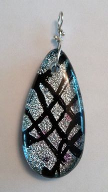 Custom Made Glass Necklace, Teardrop Shaped