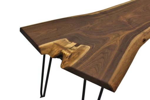 Custom Made Live Edge Coffee Table, Modern Coffee Table, Coffee Table With Hairpin Legs, Walnut Coffee Table