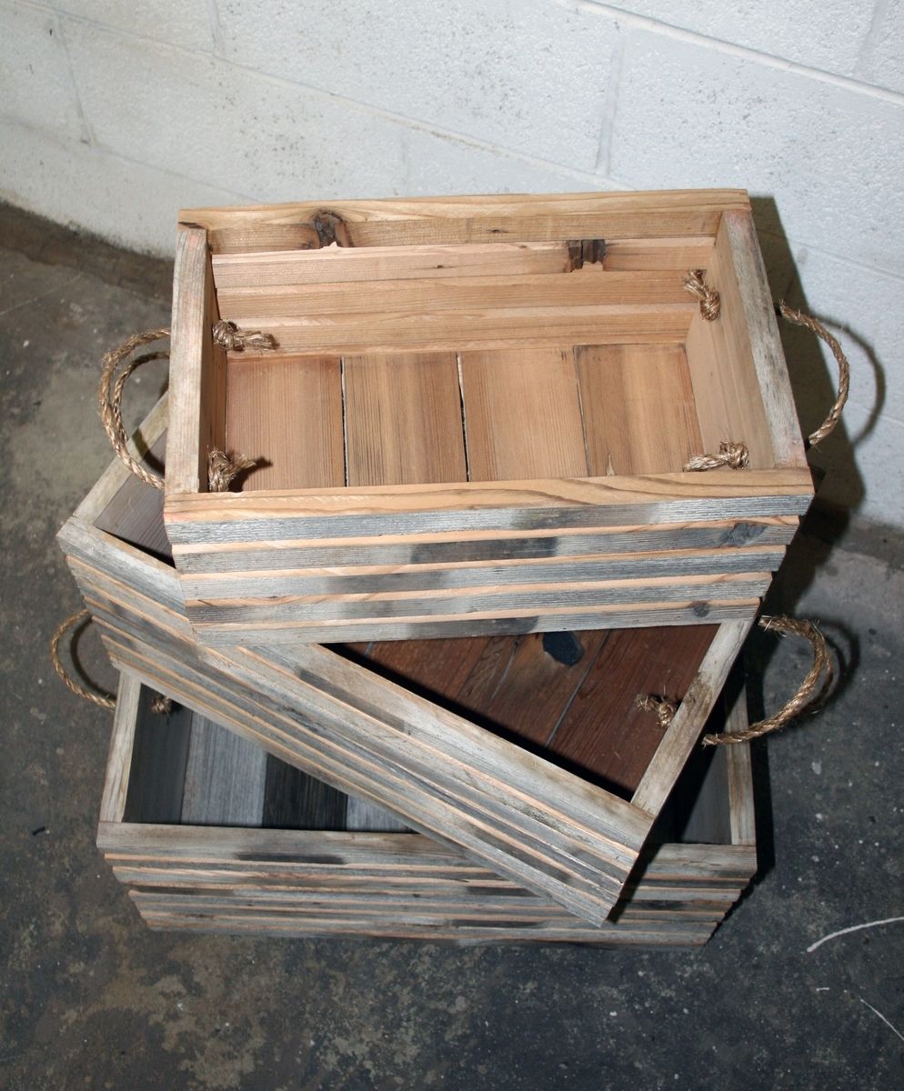 Handmade Barn Wood Slat Crates by HistoricWoods by LunarCanyon