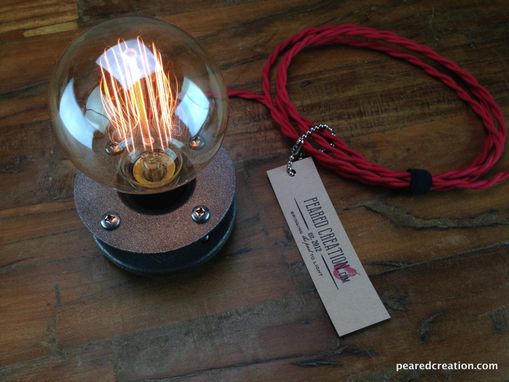 Custom Made Minimalist Table Lamp - Bare Edison Bulb