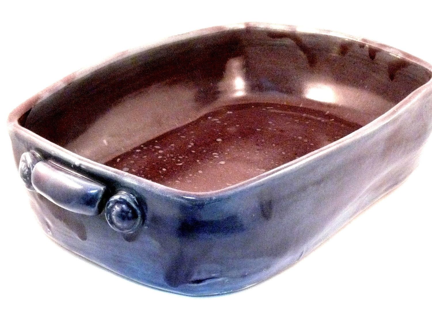 Hand Crafted Big Purple Lasagna Baking Pan Casserole Bakeware Perfect
