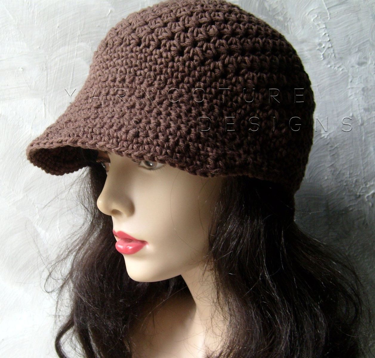 Hand Crafted Brimmed Beanie / Newsboy Hat - In Brown by Y A R N C O T U ...