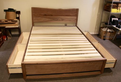 Custom Made Custom Handcrafted Solid Walnut Queen Bed
