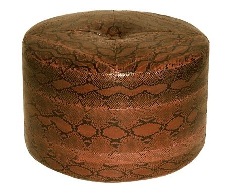 Custom Made Round Natural Python Ottoman