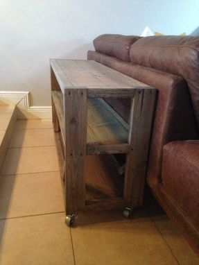 Custom Made Rustic Sofa - Console Table With Cast Iron Wheels // Rustic // Console Table // Sofa Table