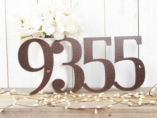 Custom Made Metal House Number Sign, 4 Digit - Copper Vein Shown