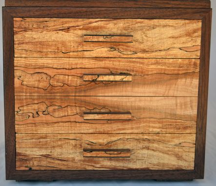 Custom Made Spalted Maple And Walnut Jewelry Box