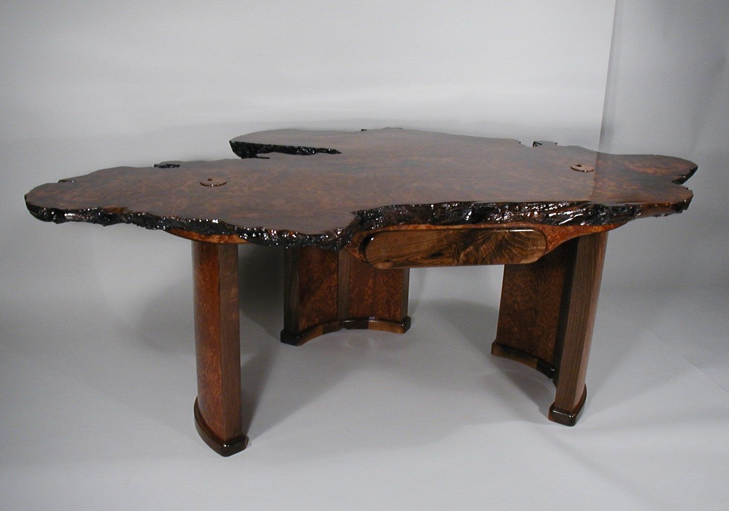 Custom Redwood Burl Office Desk By Shinn Woodworks Custom Made Redwood Burl Office Desk