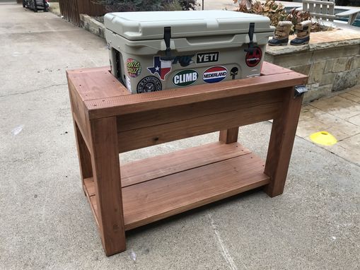 Custom Made Wooden Cooler Stand