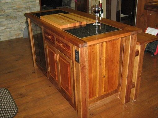 Custom Made Kitchen Island Reclaimed Old Oak Barn Wood And Heart Pine