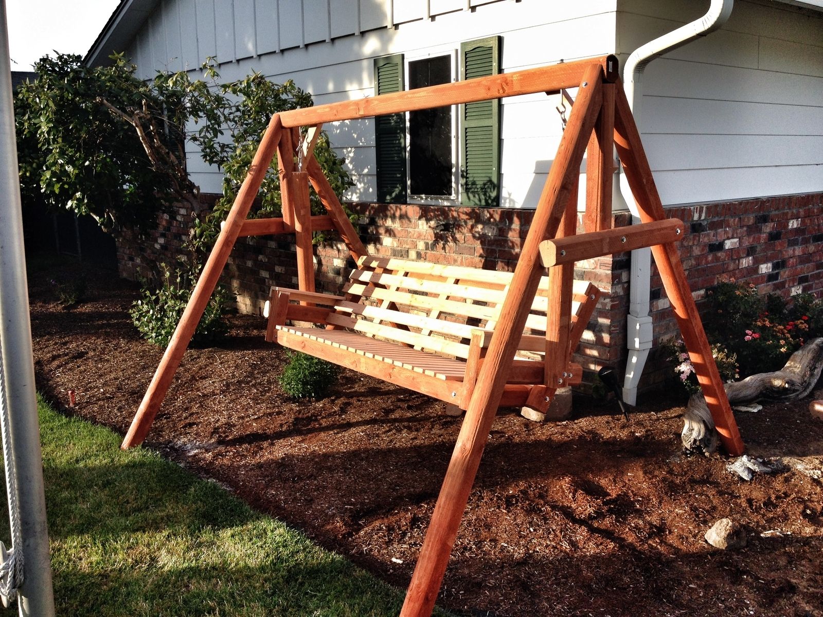 Custom Freestanding Cedar Swing by Last Boss Woodworks