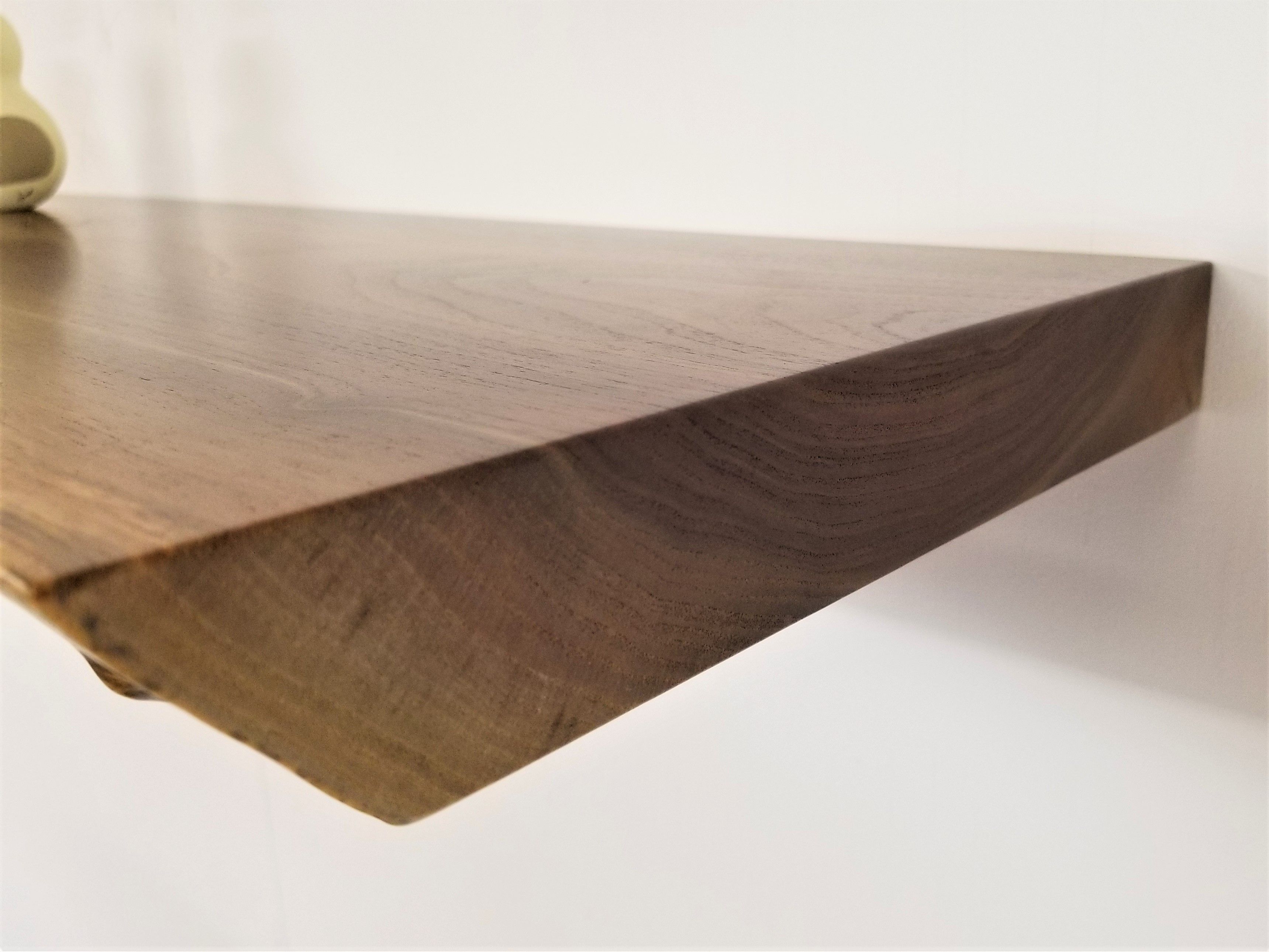 Buy Hand Crafted Black Walnut LiveEdge Floating Shelves, made to order